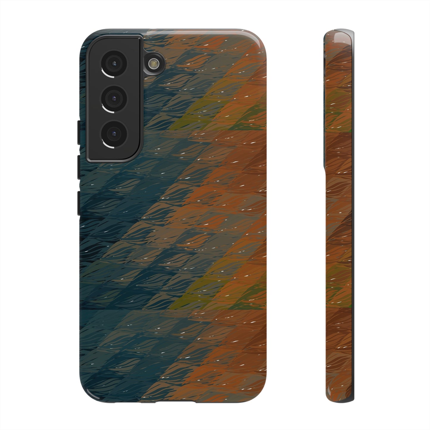 BRUE: Brown + Blue Geometric case for iPhone, Galaxy and Pixel