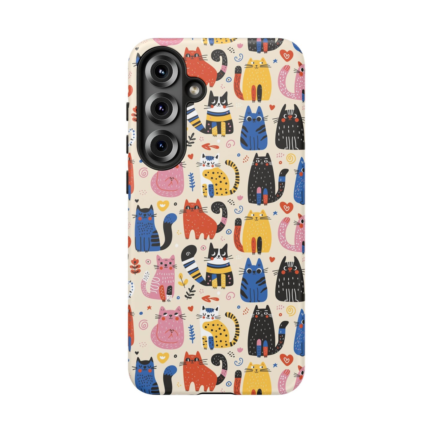 Cat Doodles Phone Case: Playful Cat-Inspired Tough Case for iPhone, Samsung Galaxy and Google Pixel devices