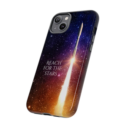 Reach for the Stars: Rocket-illustrated phone case for iPhone, Samsung Galaxy and Pixel devices