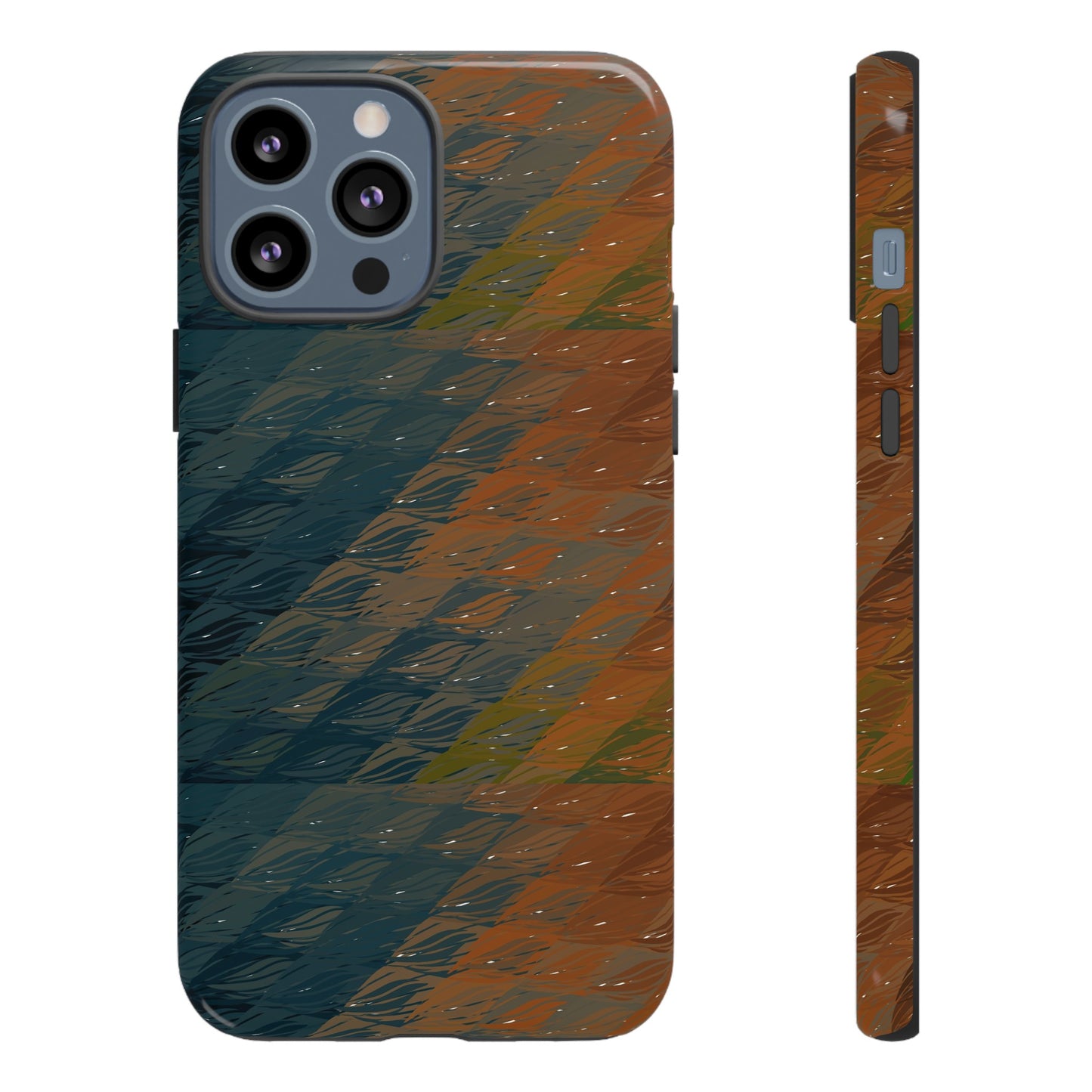 BRUE: Brown + Blue Geometric case for iPhone, Galaxy and Pixel