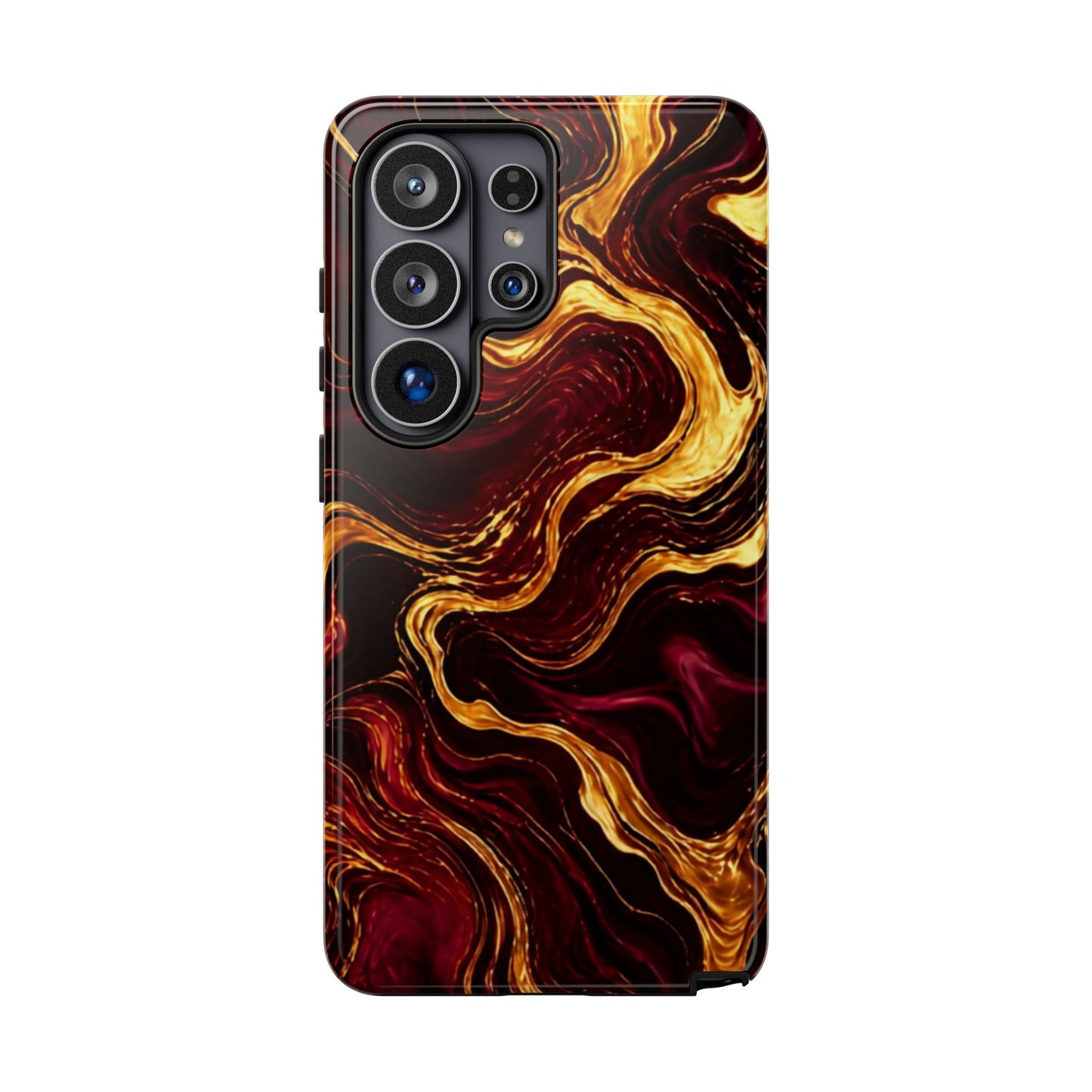 Molten Gold and Maroon Waves: Elegant Phone Case for iPhone, Samsung Galaxy and Google Pixel devices