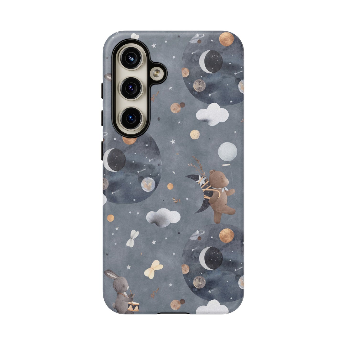 Moon, Bear and Bunny: Cute phone case for iPhone, Samsung Galaxy and Google Pixel devices