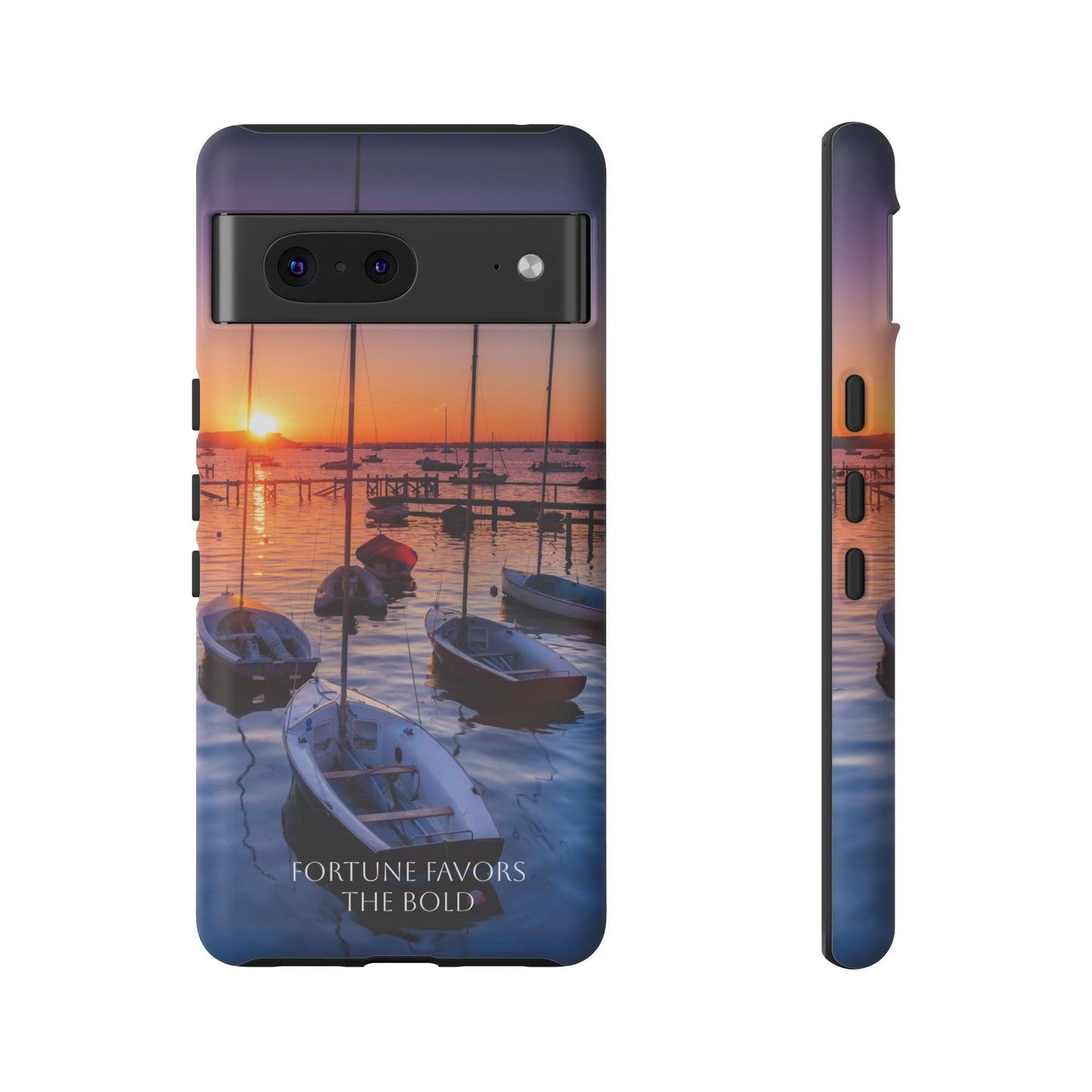 Fortune Favors the Bold: Sunset Sail Phone Case for iPhone, Samsung Galaxy and Google Pixel devices