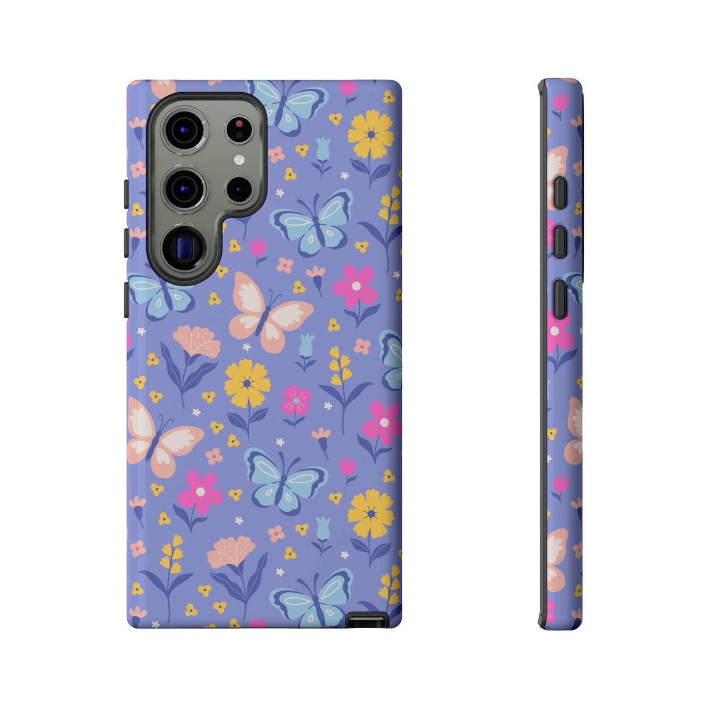 Lavender Butterflies: Tough Cases for iPhone, Samsung Galaxy and Google Pixel