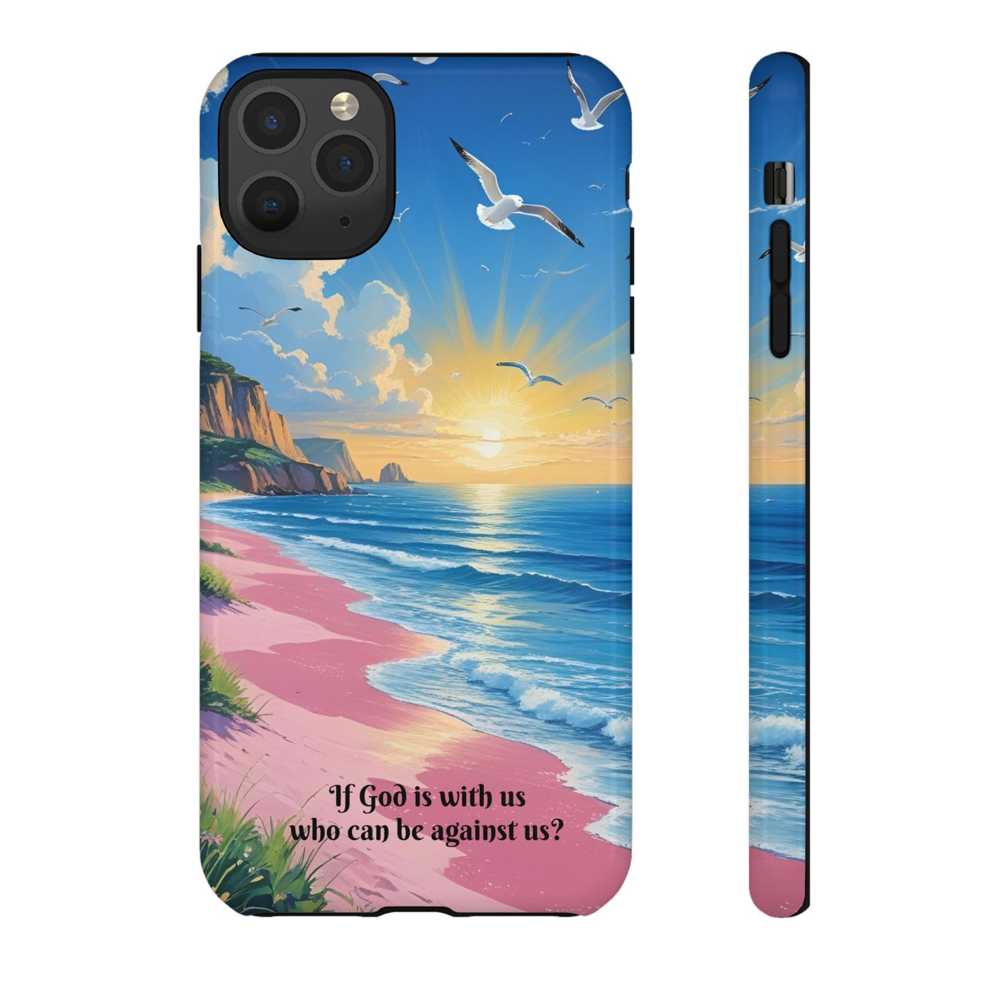 "If God is with us, who can be against us?": Inspiring phone case for iPhone, Samsung Galaxy and Google Pixel devices
