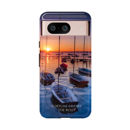 Fortune Favors the Bold: Sunset Sail Phone Case for iPhone, Samsung Galaxy and Google Pixel devices