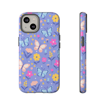 Lavender Butterflies: Tough Cases for iPhone, Samsung Galaxy and Google Pixel