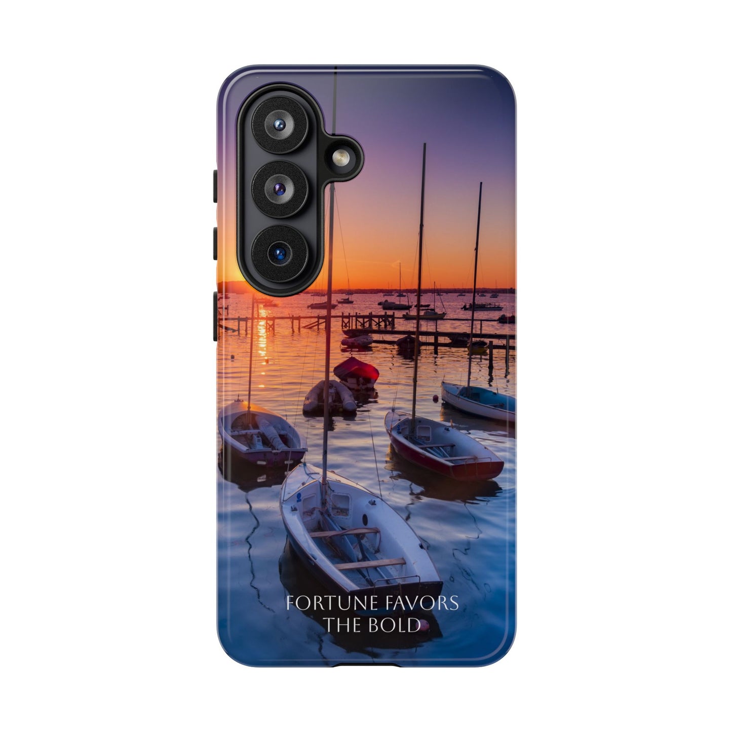 Fortune Favors the Bold: Sunset Sail Phone Case for iPhone, Samsung Galaxy and Google Pixel devices