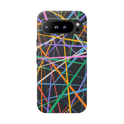 Spectrum Grid: Abstract, Intersecting Line Patterns Phone Case for iPhone, Samsung and Google Pixel devices