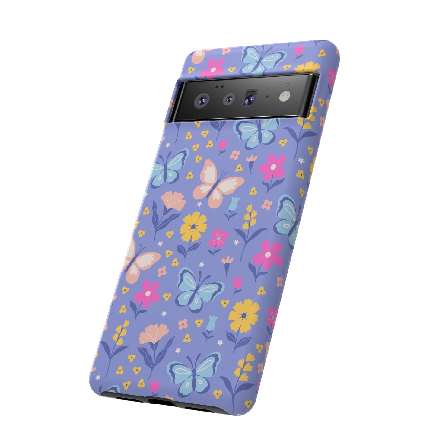 Lavender Butterflies: Tough Cases for iPhone, Samsung Galaxy and Google Pixel