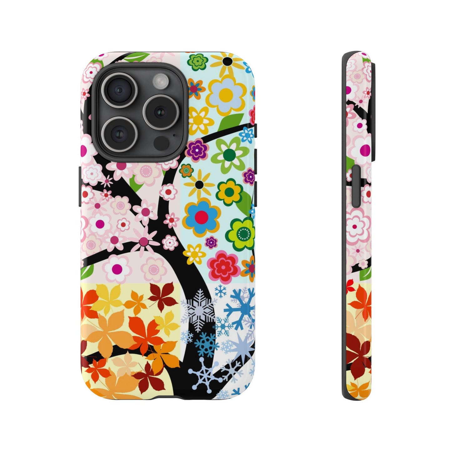 Four Seasons: Fall, Winter, Spring and Summer inspired phone case for iPhone, Samsung Galaxy and Google Pixel devices