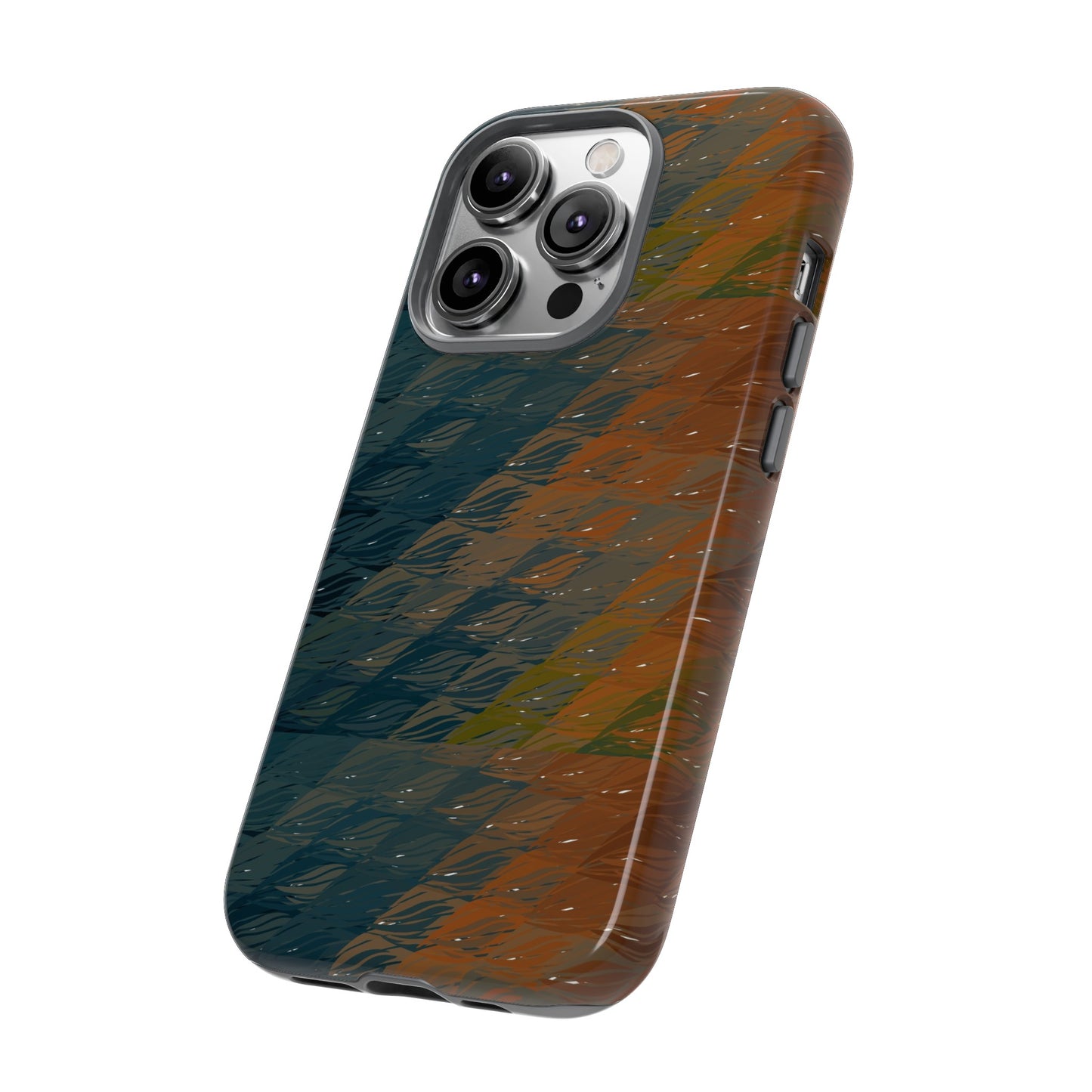 BRUE: Brown + Blue Geometric case for iPhone, Galaxy and Pixel