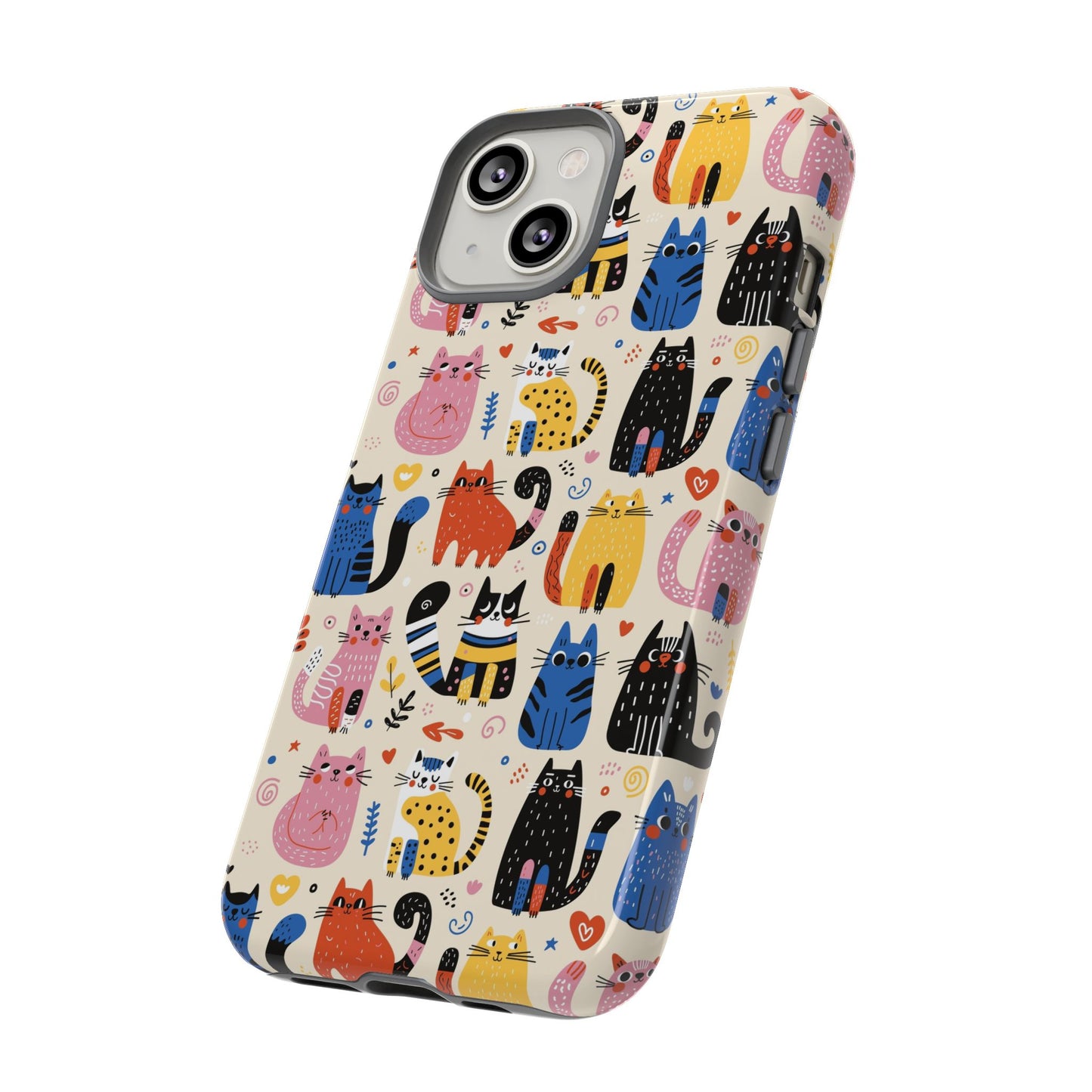Cat Doodles Phone Case: Playful Cat-Inspired Tough Case for iPhone, Samsung Galaxy and Google Pixel devices