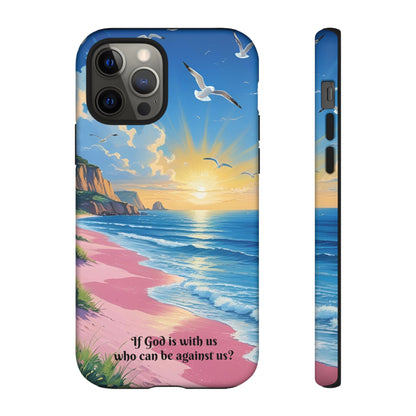 "If God is with us, who can be against us?": Inspiring phone case for iPhone, Samsung Galaxy and Google Pixel devices