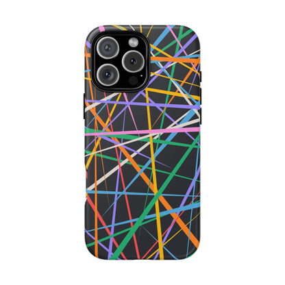 Spectrum Grid: Abstract, Intersecting Line Patterns Phone Case for iPhone, Samsung and Google Pixel devices