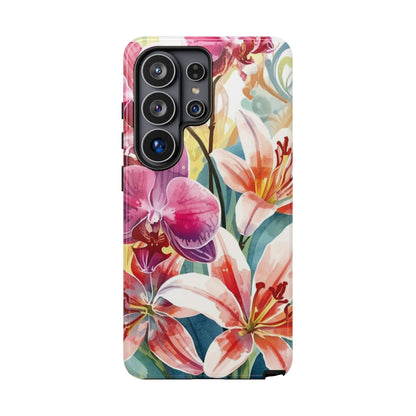 Hibiscus & Orchid Bloom Case: Floral Beauty for Your Samsung Galaxy S Series