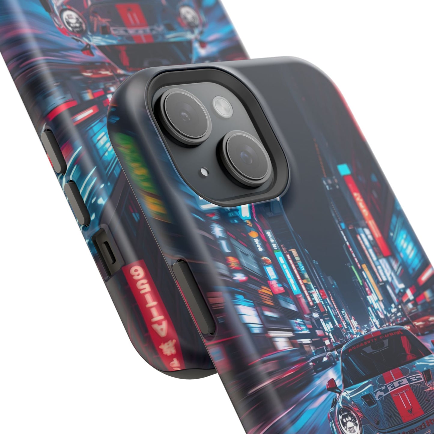 Urban Racer (MagSafe version): Neon Car Inspired iPhone Case for Men