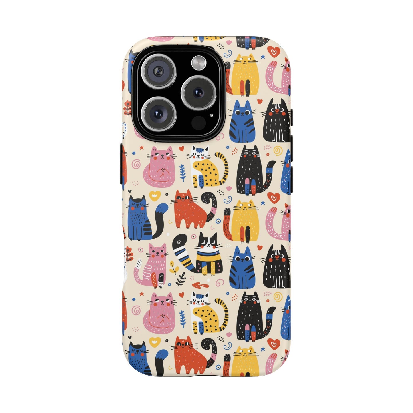 Cat Doodles Phone Case: Playful Cat-Inspired Tough Case for iPhone, Samsung Galaxy and Google Pixel devices