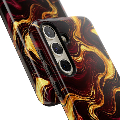 Molten Gold and Maroon Waves: Elegant Phone Case for iPhone, Samsung Galaxy and Google Pixel devices