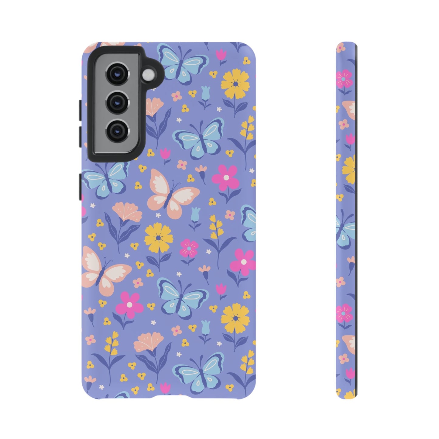 Lavender Butterflies: Tough Cases for iPhone, Samsung Galaxy and Google Pixel