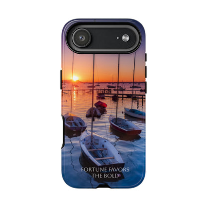 Fortune Favors the Bold: Sunset Sail Phone Case for iPhone, Samsung Galaxy and Google Pixel devices