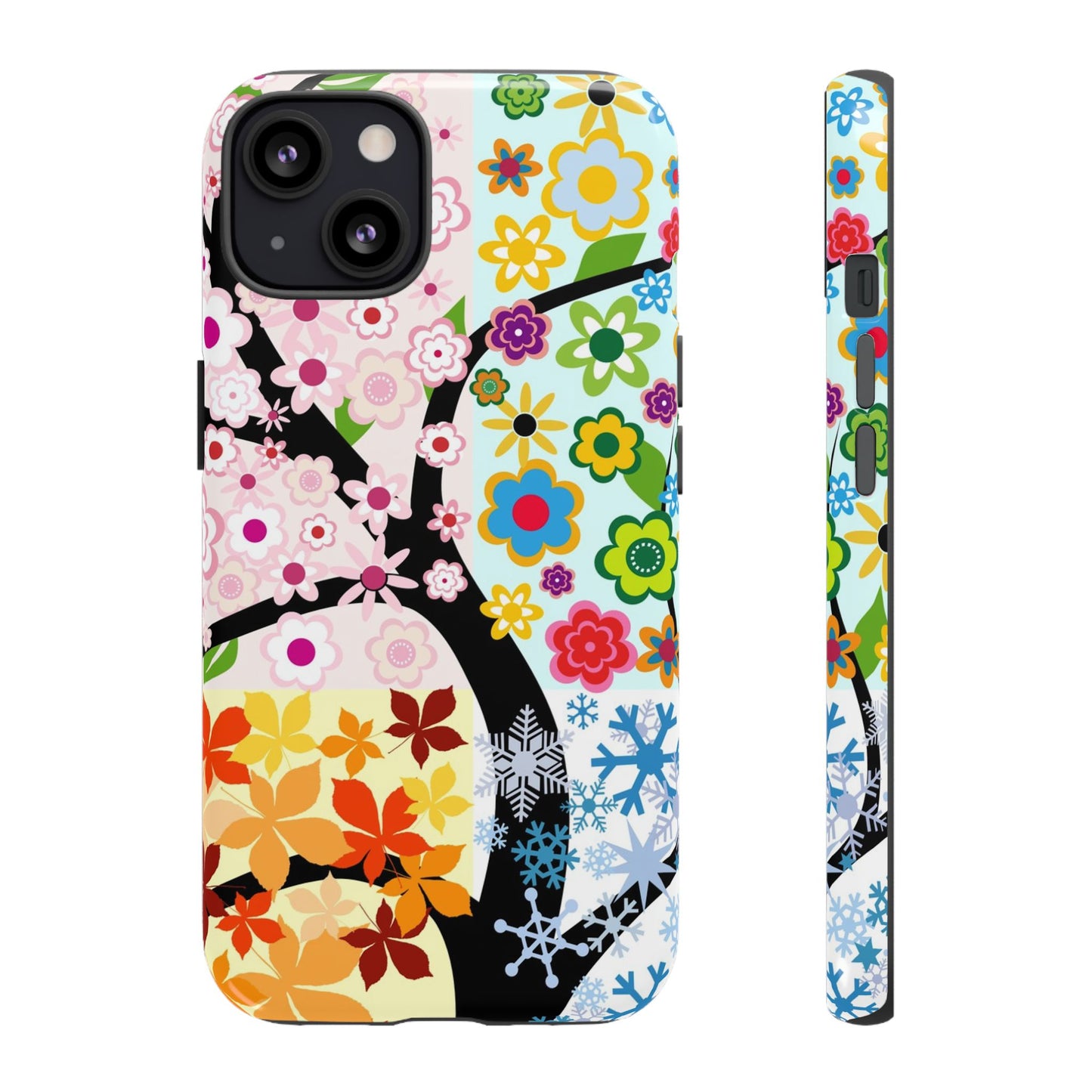 Four Seasons: Fall, Winter, Spring and Summer inspired phone case for iPhone, Samsung Galaxy and Google Pixel devices