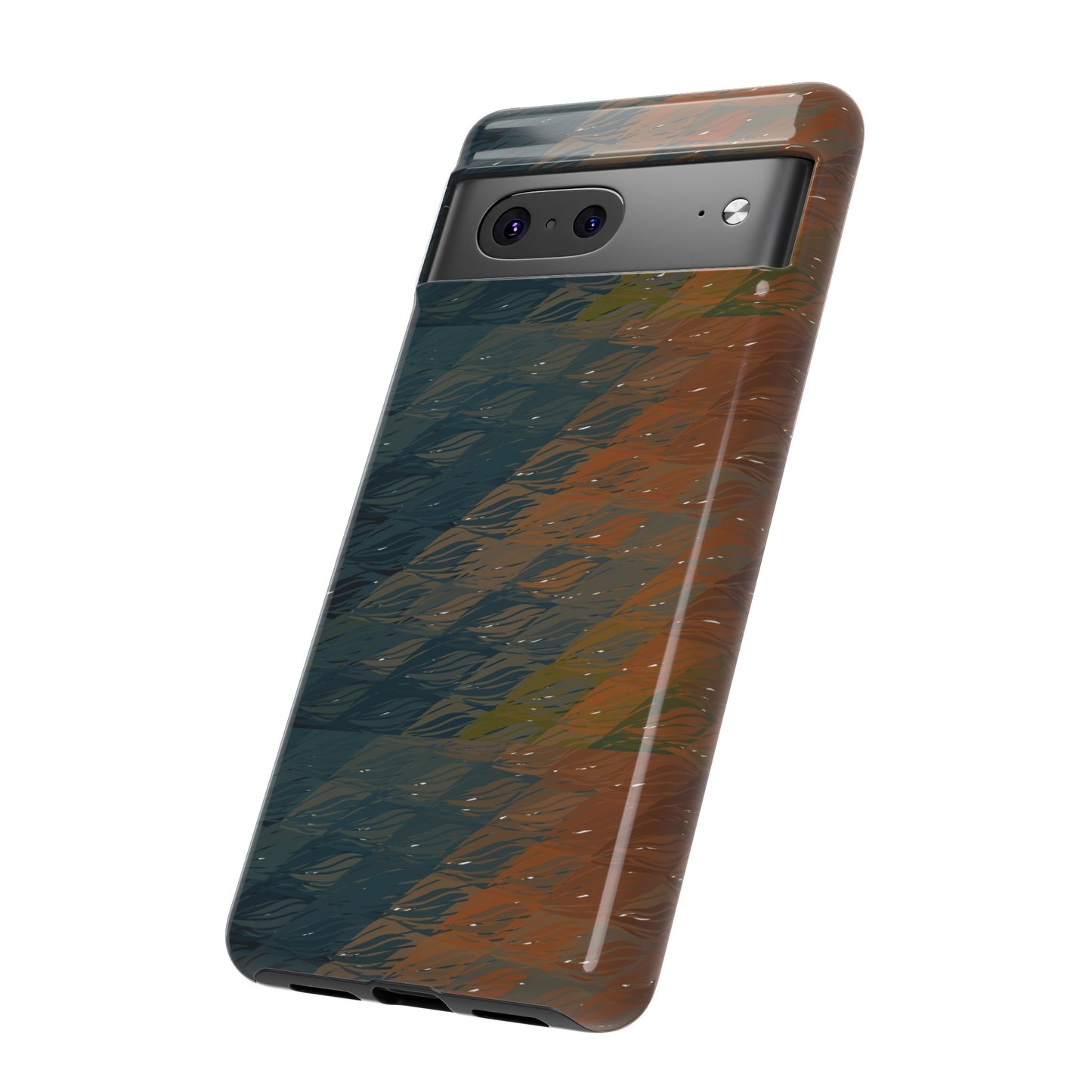 BRUE: Brown + Blue Geometric case for iPhone, Galaxy and Pixel