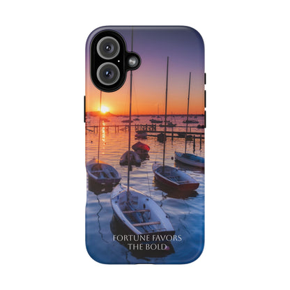 Fortune Favors the Bold: Sunset Sail Phone Case for iPhone, Samsung Galaxy and Google Pixel devices