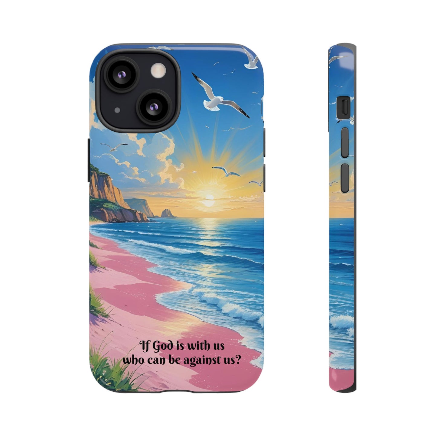 "If God is with us, who can be against us?": Inspiring phone case for iPhone, Samsung Galaxy and Google Pixel devices