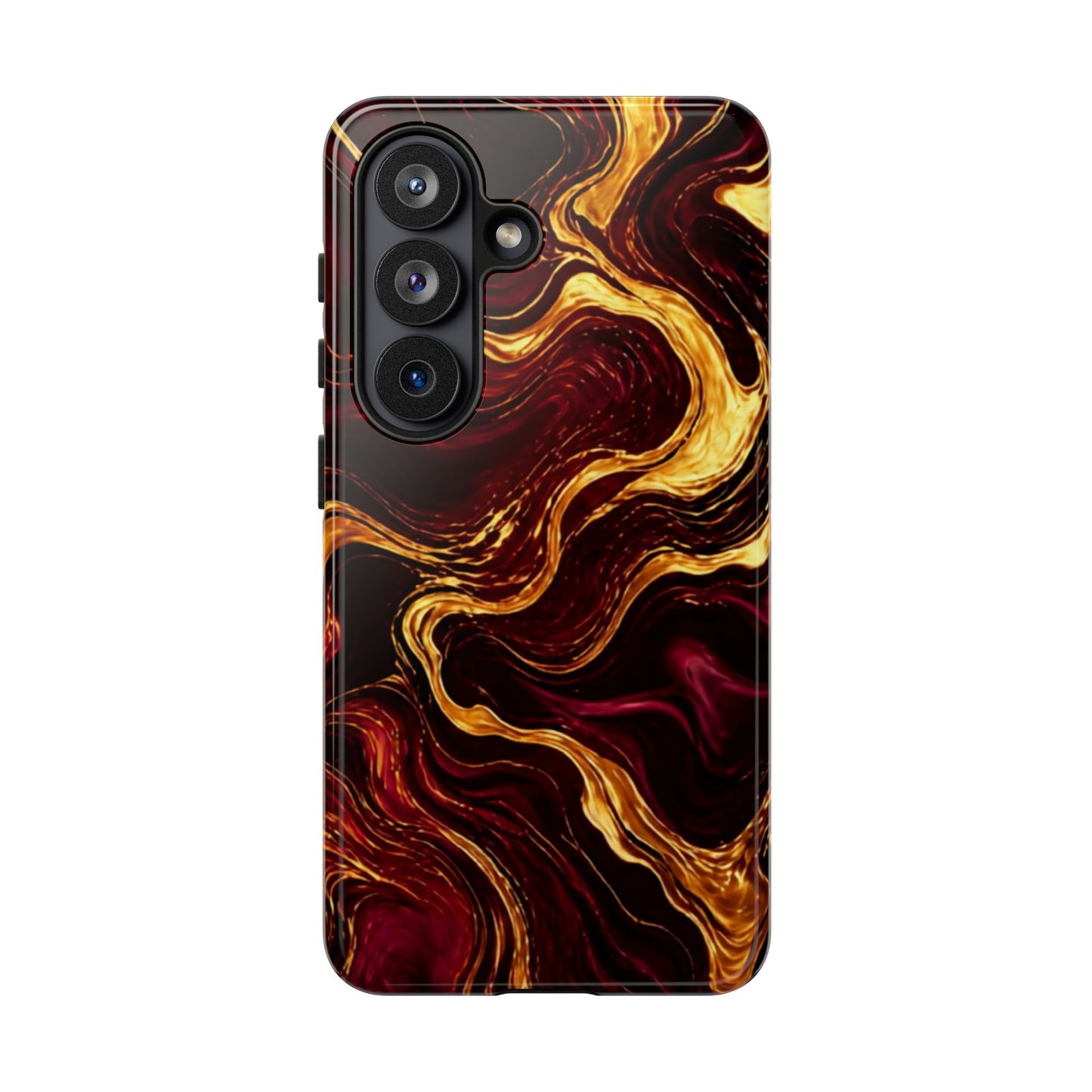 Molten Gold and Maroon Waves: Elegant Phone Case for iPhone, Samsung Galaxy and Google Pixel devices