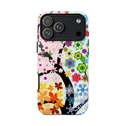 Four Seasons: Fall, Winter, Spring and Summer inspired phone case for iPhone, Samsung Galaxy and Google Pixel devices