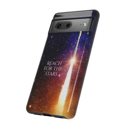 Reach for the stars: rocket illustrated phone case for iPhone, Samsung Galaxy and Pixel devices