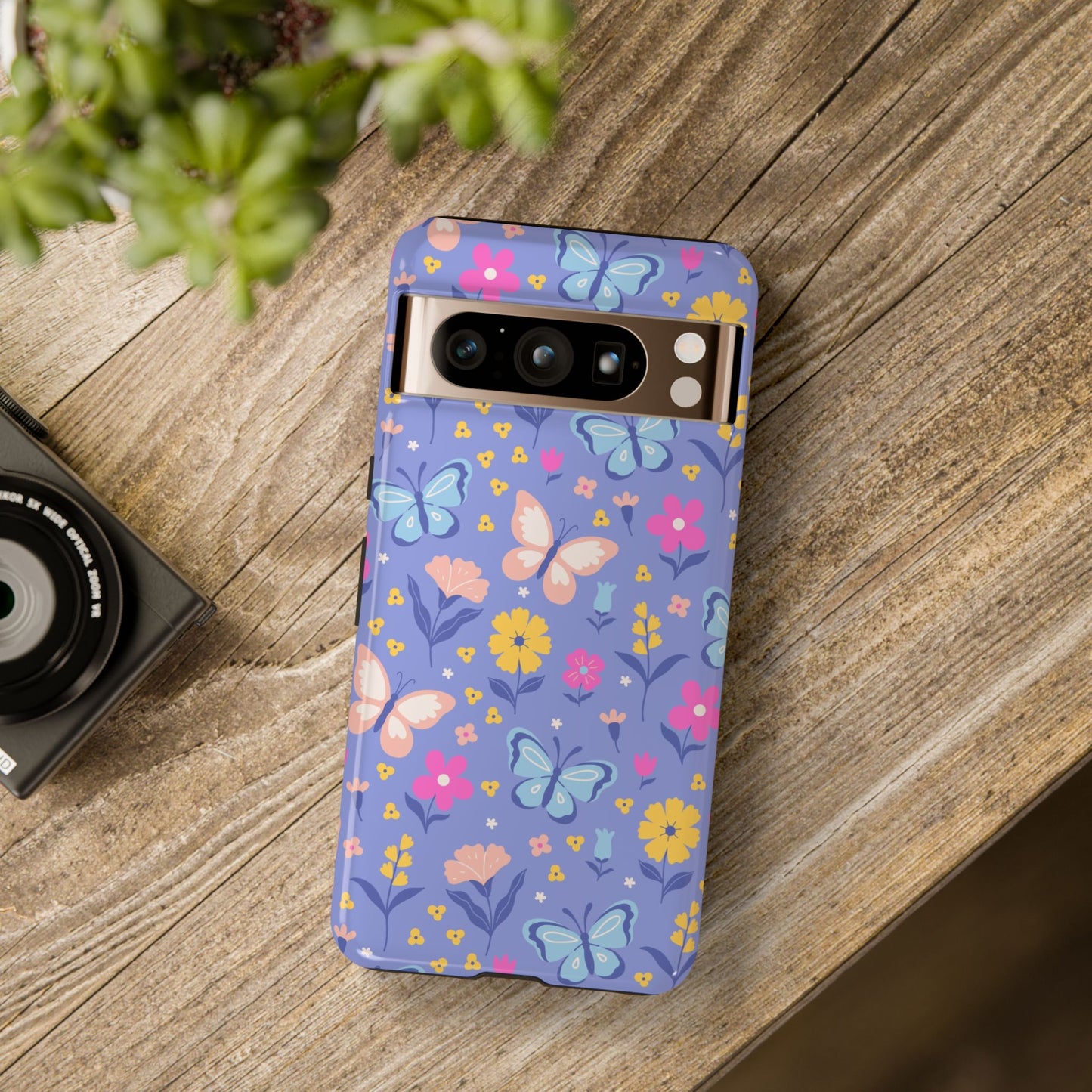 Lavender Butterflies: Tough Cases for iPhone, Samsung Galaxy and Google Pixel