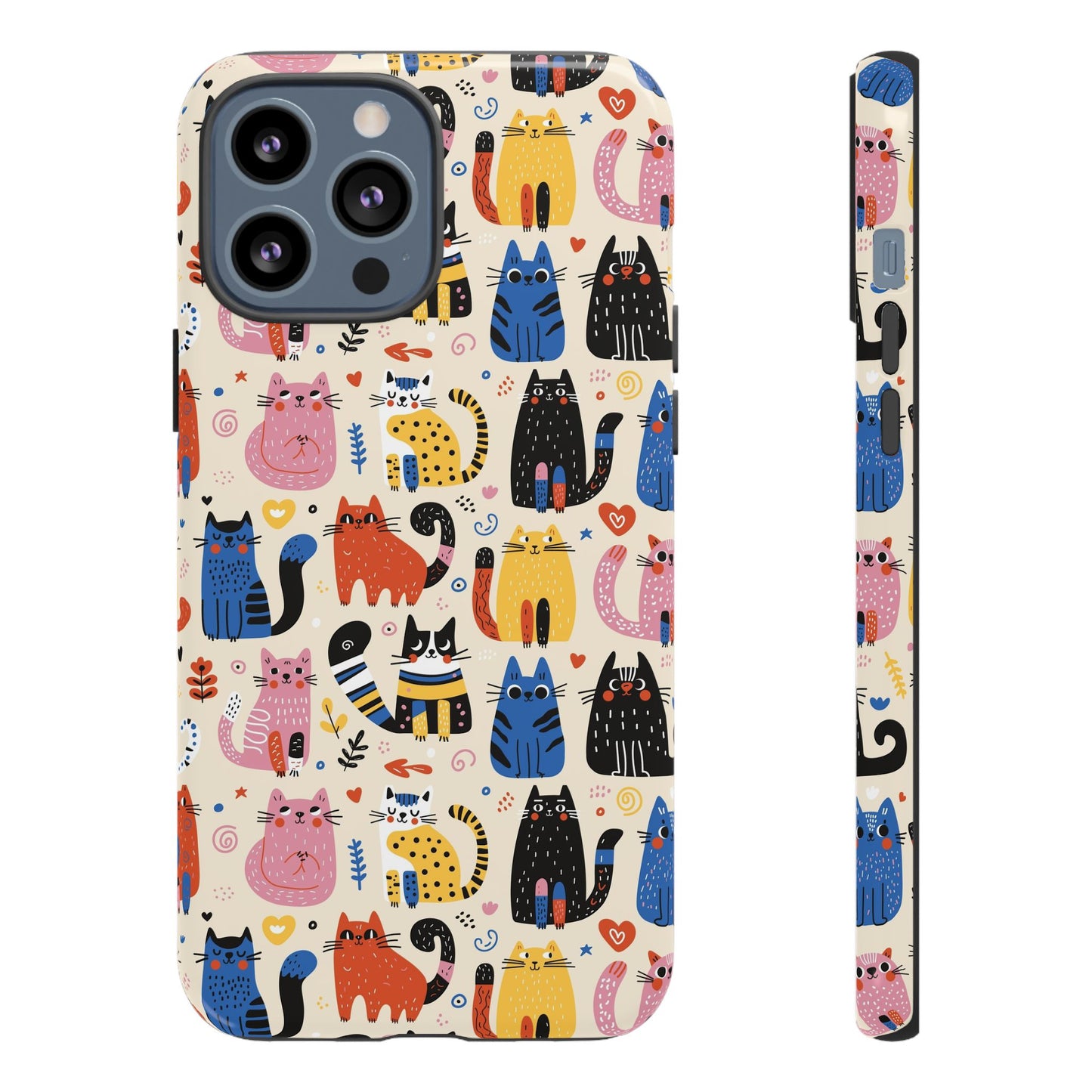 Cat Doodles Phone Case: Playful Cat-Inspired Tough Case for iPhone, Samsung Galaxy and Google Pixel devices