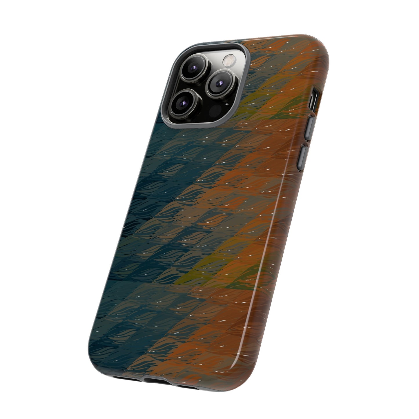 BRUE: Brown + Blue Geometric case for iPhone, Galaxy and Pixel