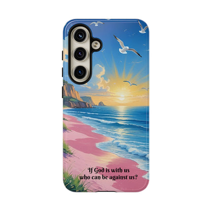 "If God is with us, who can be against us?": Inspiring phone case for iPhone, Samsung Galaxy and Google Pixel devices