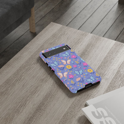 Lavender Butterflies: Tough Cases for iPhone, Samsung Galaxy and Google Pixel