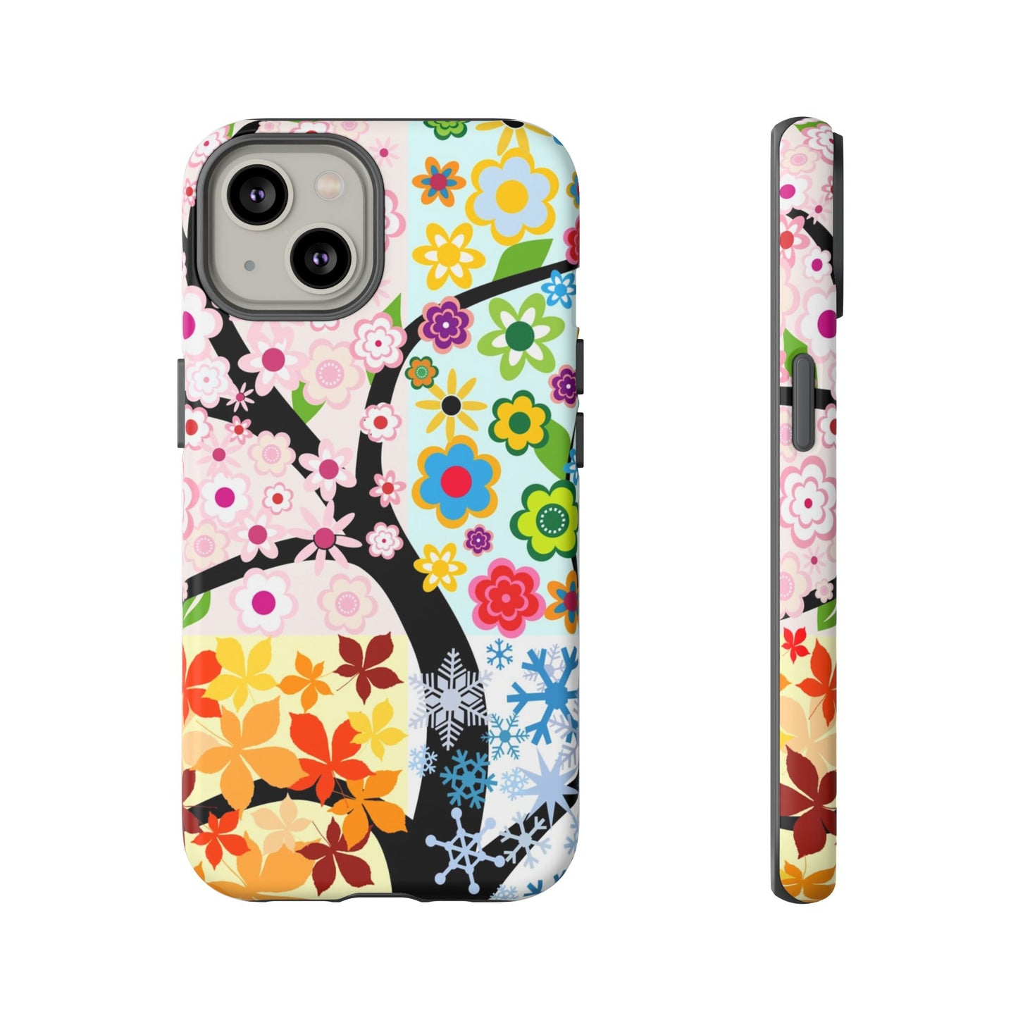 Four Seasons: Fall, Winter, Spring and Summer inspired phone case for iPhone, Samsung Galaxy and Google Pixel devices