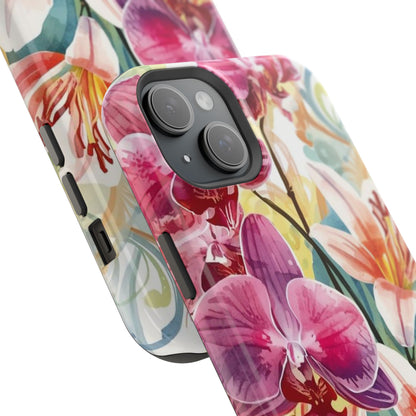 Hibiscus & Orchid Haven: MagSafe Floral Phone Case for iPhone