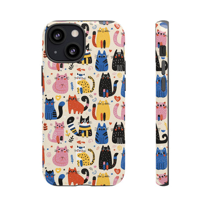 Cat Doodles Phone Case: Playful Cat-Inspired Tough Case for iPhone, Samsung Galaxy and Google Pixel devices