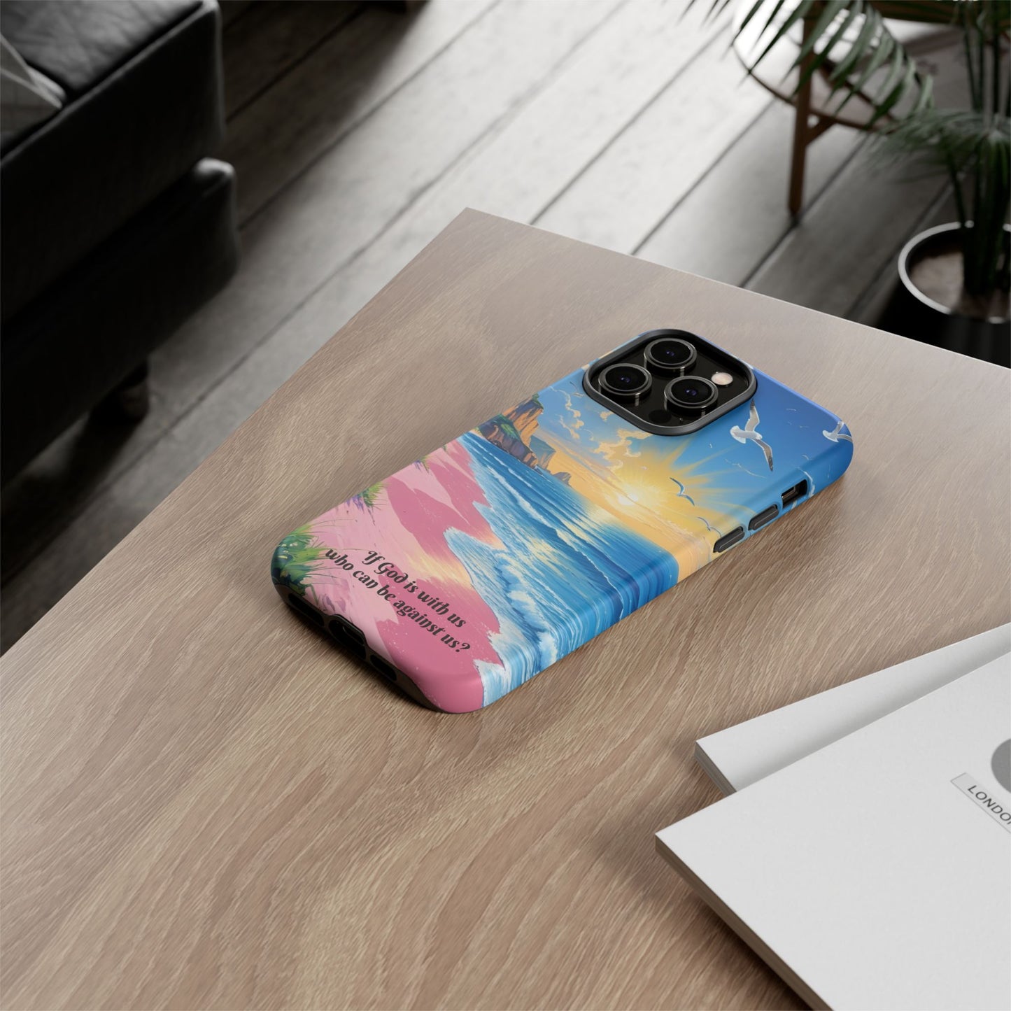 "If God is with us, who can be against us?": Inspiring phone case for iPhone, Samsung Galaxy and Google Pixel devices