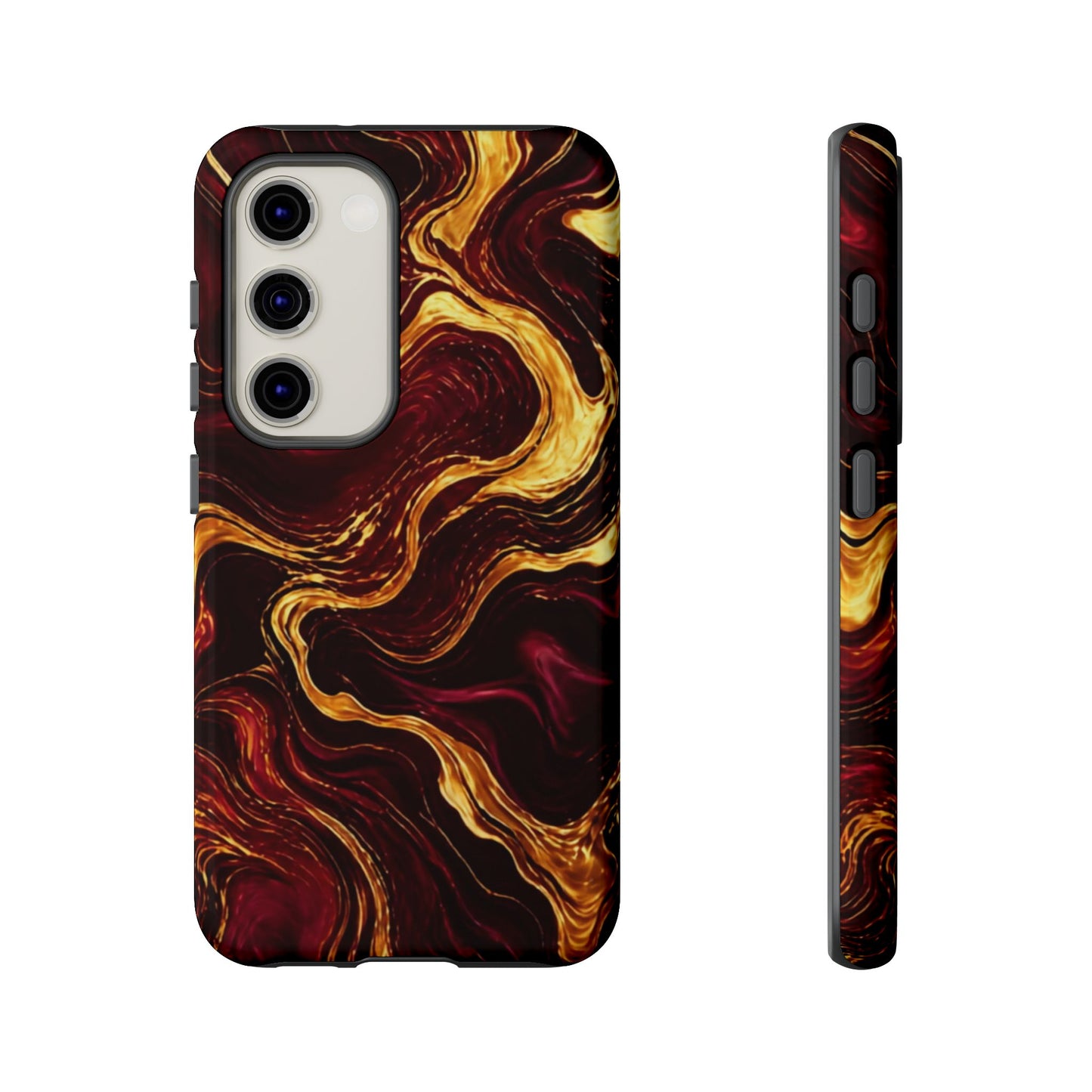 Molten Gold and Maroon Waves: Elegant Phone Case for iPhone, Samsung Galaxy and Google Pixel devices