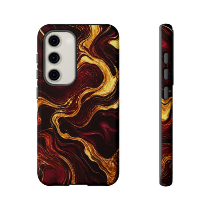 Molten Gold and Maroon Waves: Elegant Phone Case for iPhone, Samsung Galaxy and Google Pixel devices