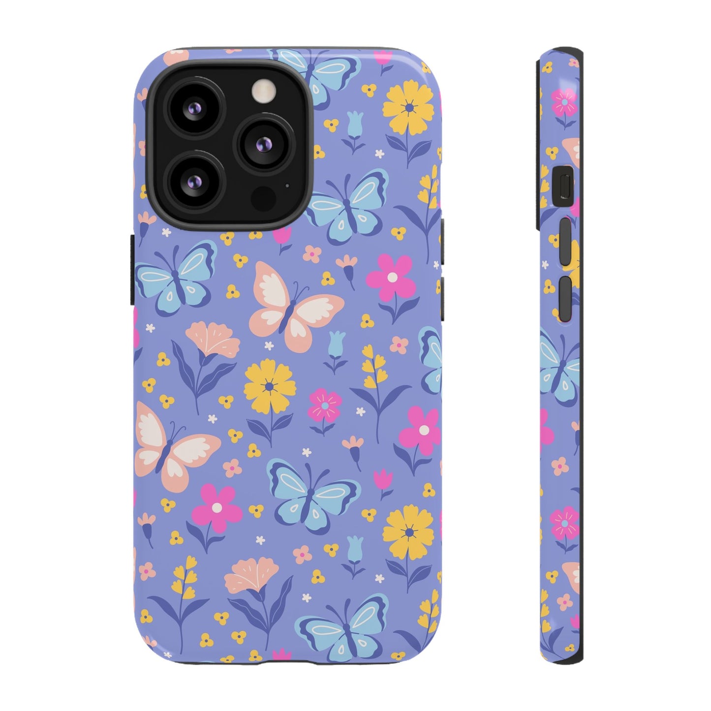 Lavender Butterflies: Tough Cases for iPhone, Samsung Galaxy and Google Pixel