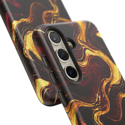 Molten Gold and Maroon Waves: Elegant Phone Case for iPhone, Samsung Galaxy and Google Pixel devices