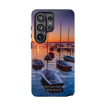 Fortune Favors the Bold: Sunset Sail Phone Case for iPhone, Samsung Galaxy and Google Pixel devices