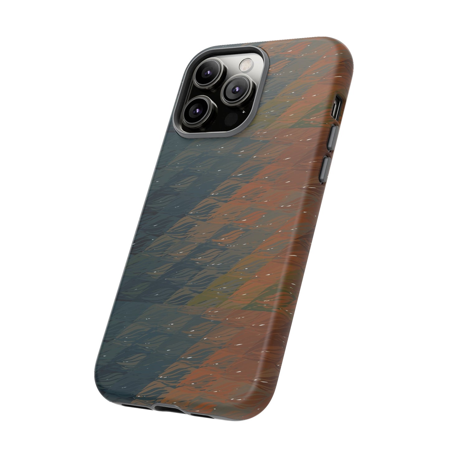 BRUE: Brown + Blue Geometric case for iPhone, Galaxy and Pixel