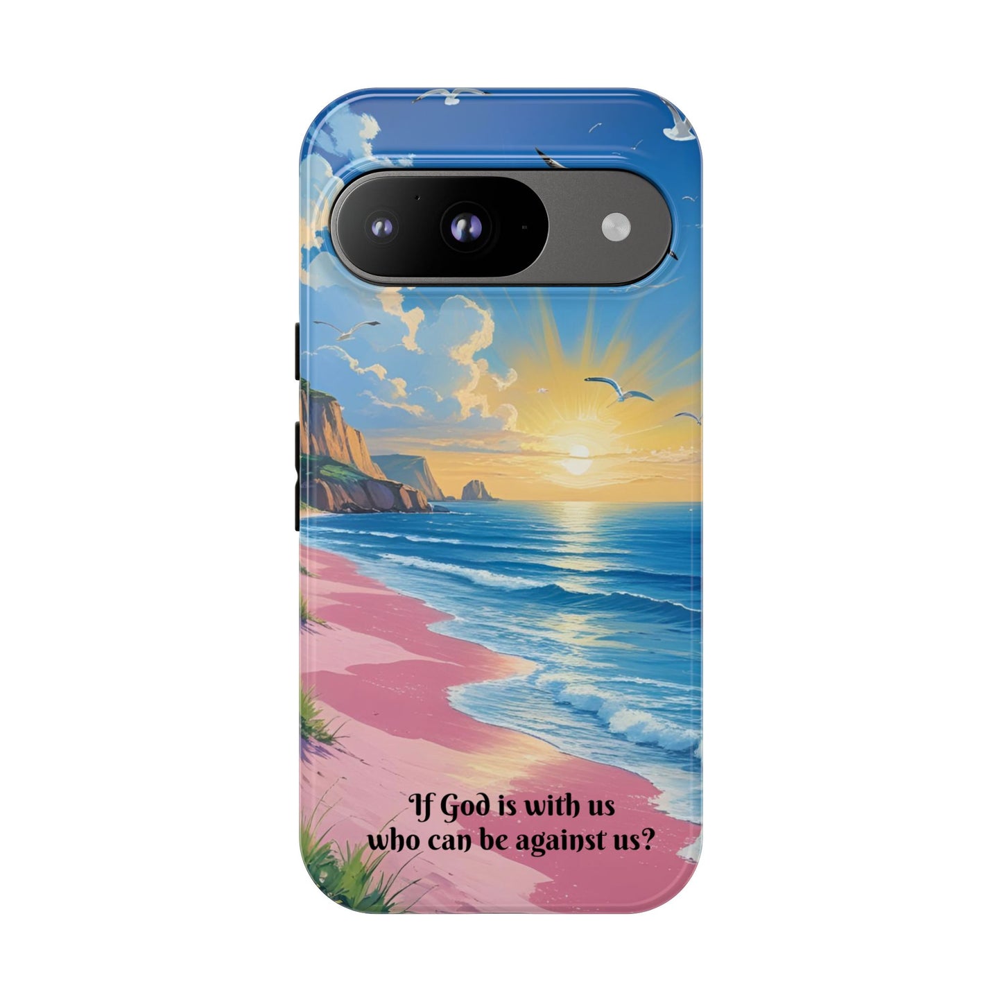 "If God is with us, who can be against us?": Inspiring phone case for iPhone, Samsung Galaxy and Google Pixel devices