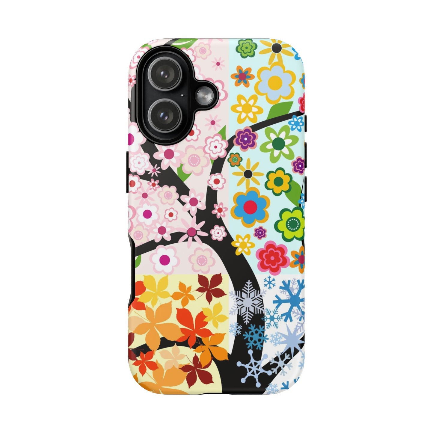 Four Seasons: Fall, Winter, Spring and Summer inspired phone case for iPhone, Samsung Galaxy and Google Pixel devices