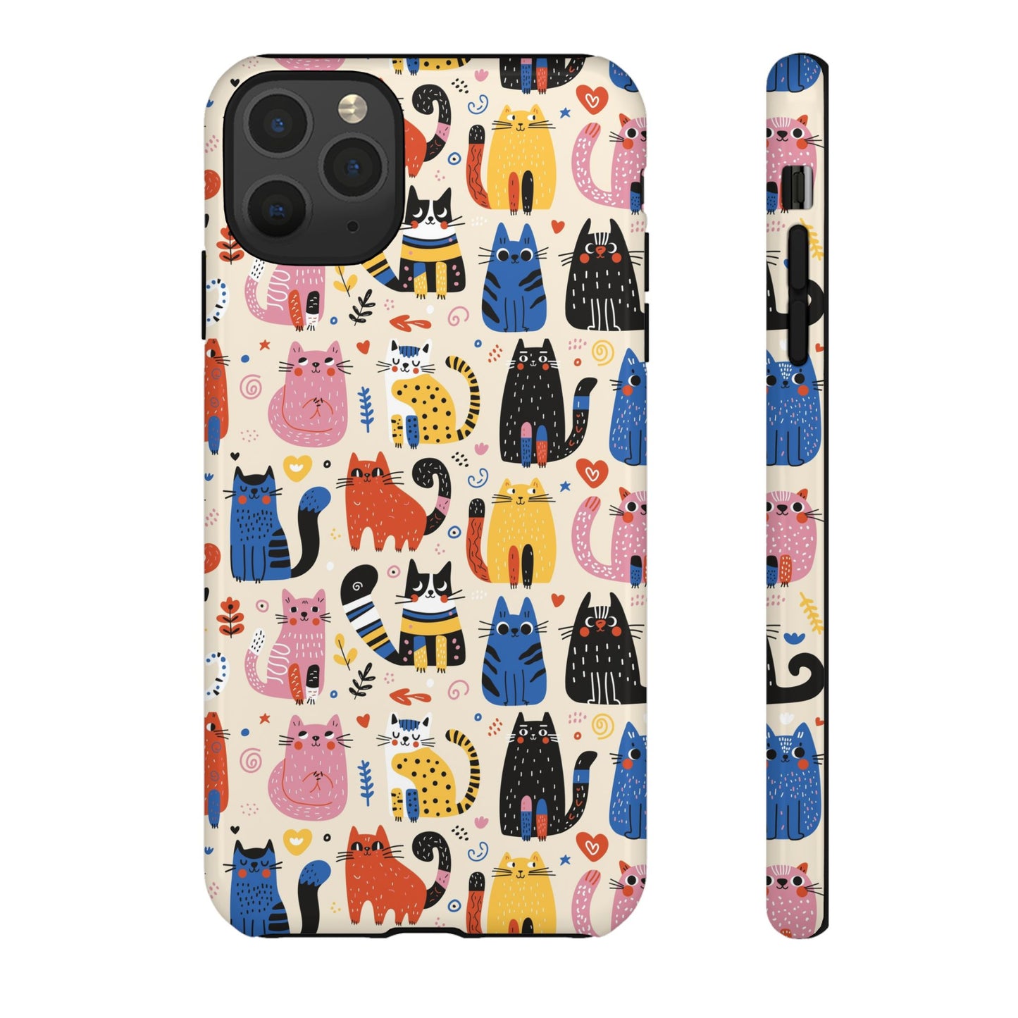Cat Doodles Phone Case: Playful Cat-Inspired Tough Case for iPhone, Samsung Galaxy and Google Pixel devices